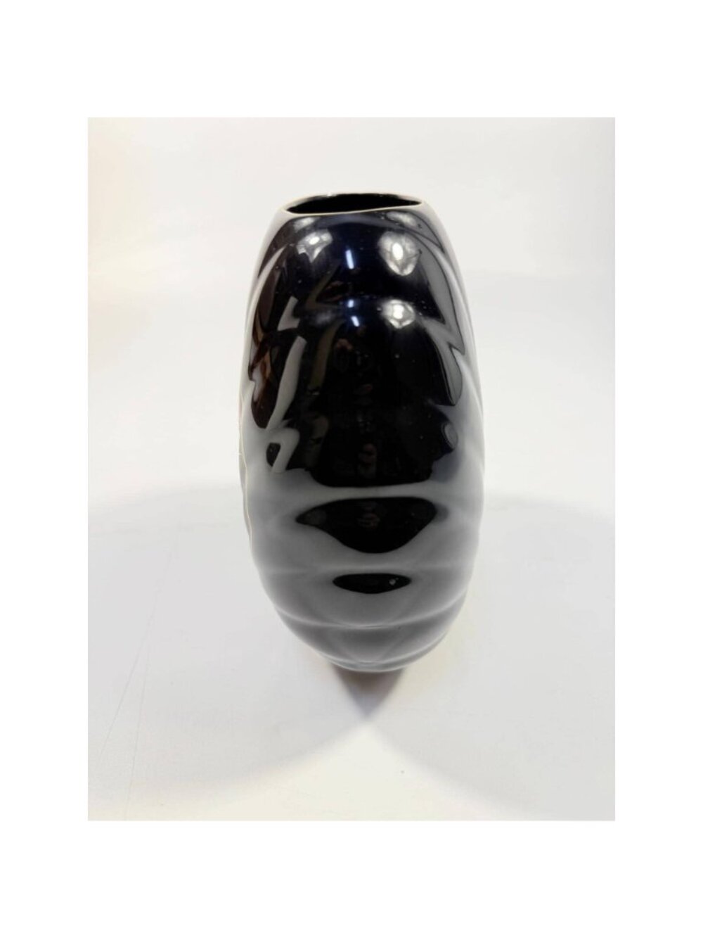 Oriental Vase Black Gloss Porcelain Red Poppies Flowers Poppy Fine China Japan 8 - Picture 11 of 16